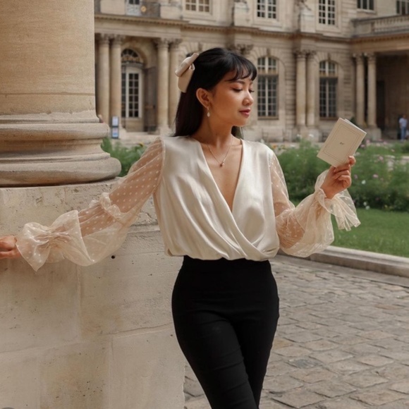 Silk Shear Sleeve Blouse